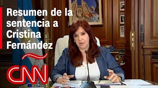 Resumen en video de la condena a Cristina Fernández de Kirchner en Argentina