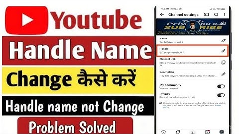 Youtube handle change kaise kare 2025 | youtube handle name change problem solve | handle name