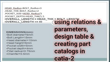 Relations & Parameters, Design Table & Part catalogs in CATIA-2