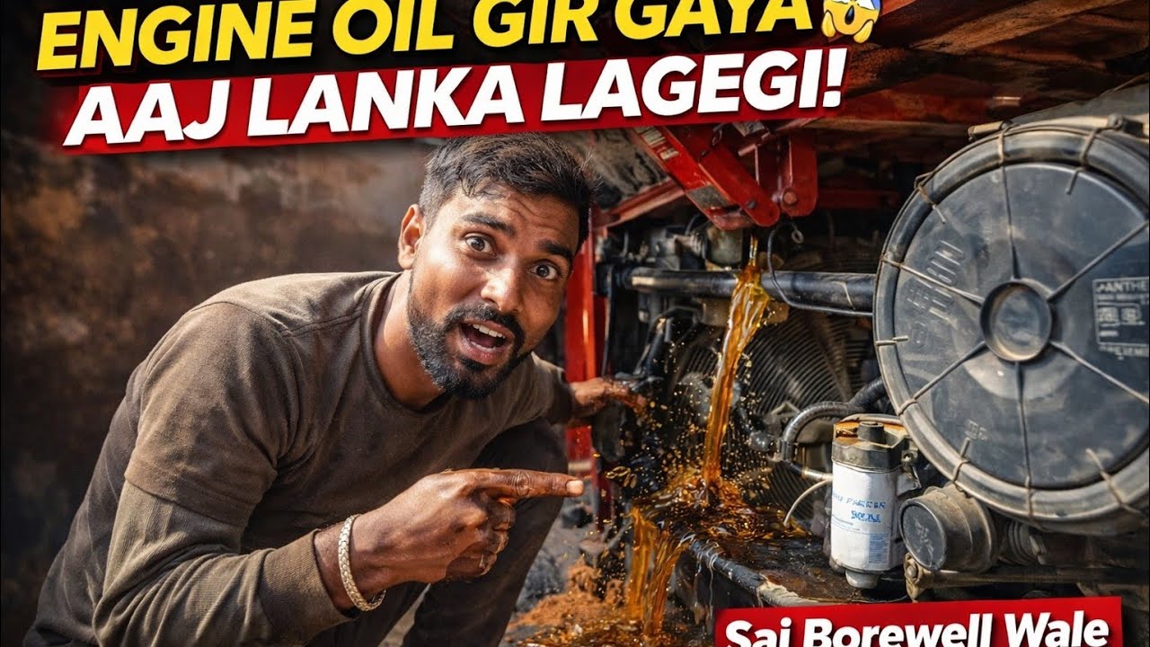 इंजन ऑयल गिर गया 😱 | आज लंका लगेगी | Sai Borewell Wale 