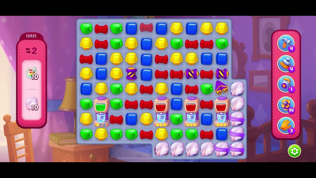 Homescapes level 12921 - no booster gameplay