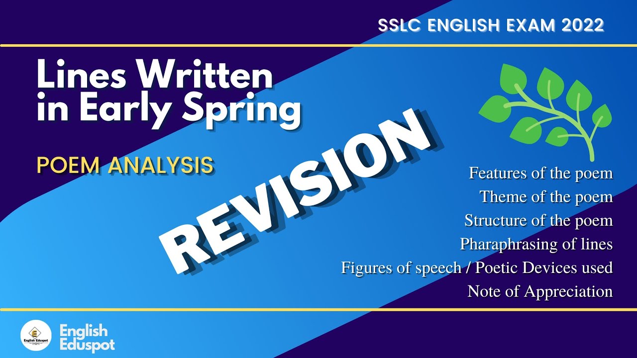 REVISION 'Lines Written in Early Spring' / Poem Analysis / SSLC