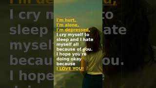 I cry myself to sleep and I hate myself all because of you. #lovequotes #lifequotes #quotes