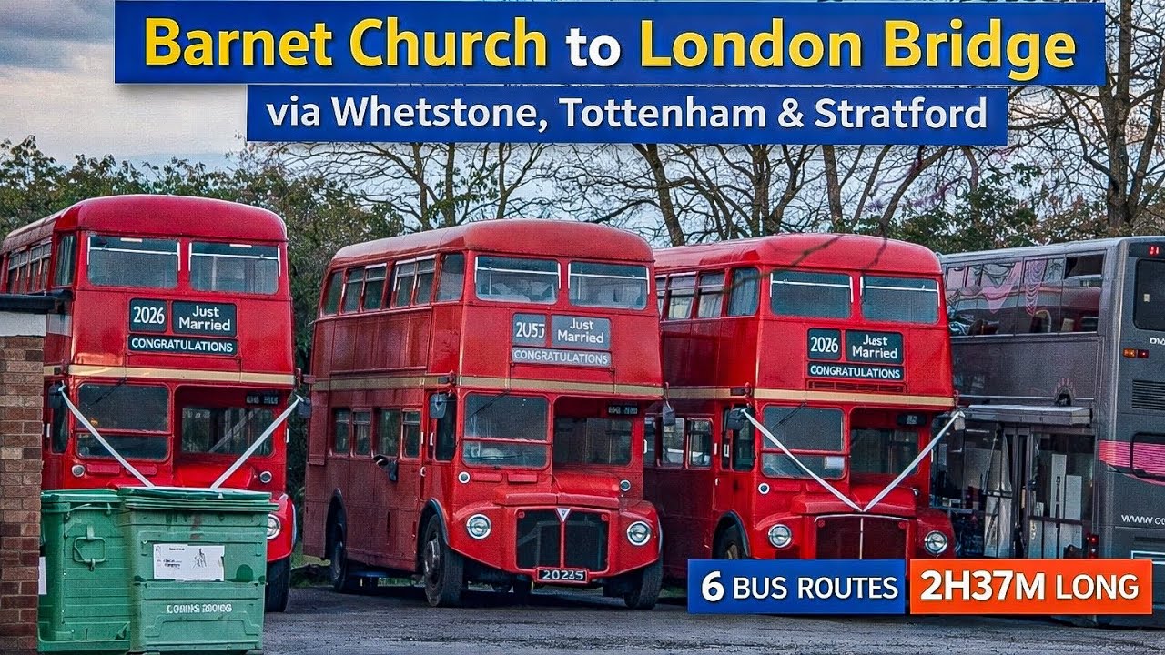 Across London by Bus 🚌 | Barnet Church to London Bridge | 2 Hours 37 Minutes | Real City Sounds 4K