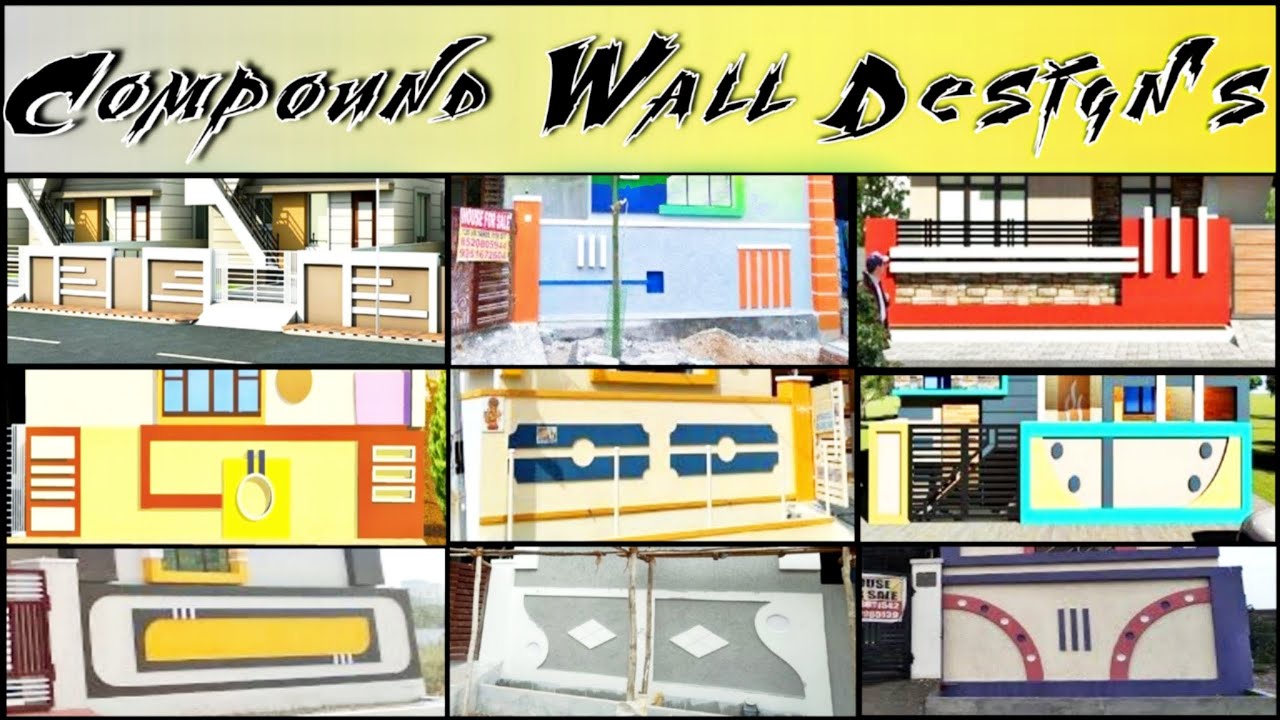 New Compound Wall Design's photos modern compound wall design // Village Construction