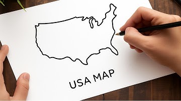 How to Draw USA Map Easy | Step by Step Country Map Drawing Tutorial