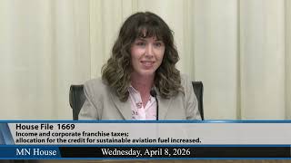 House tax panel hears bill to expand tax incentives for producing sustainable aviation fuel 4/8/26 screenshot 1