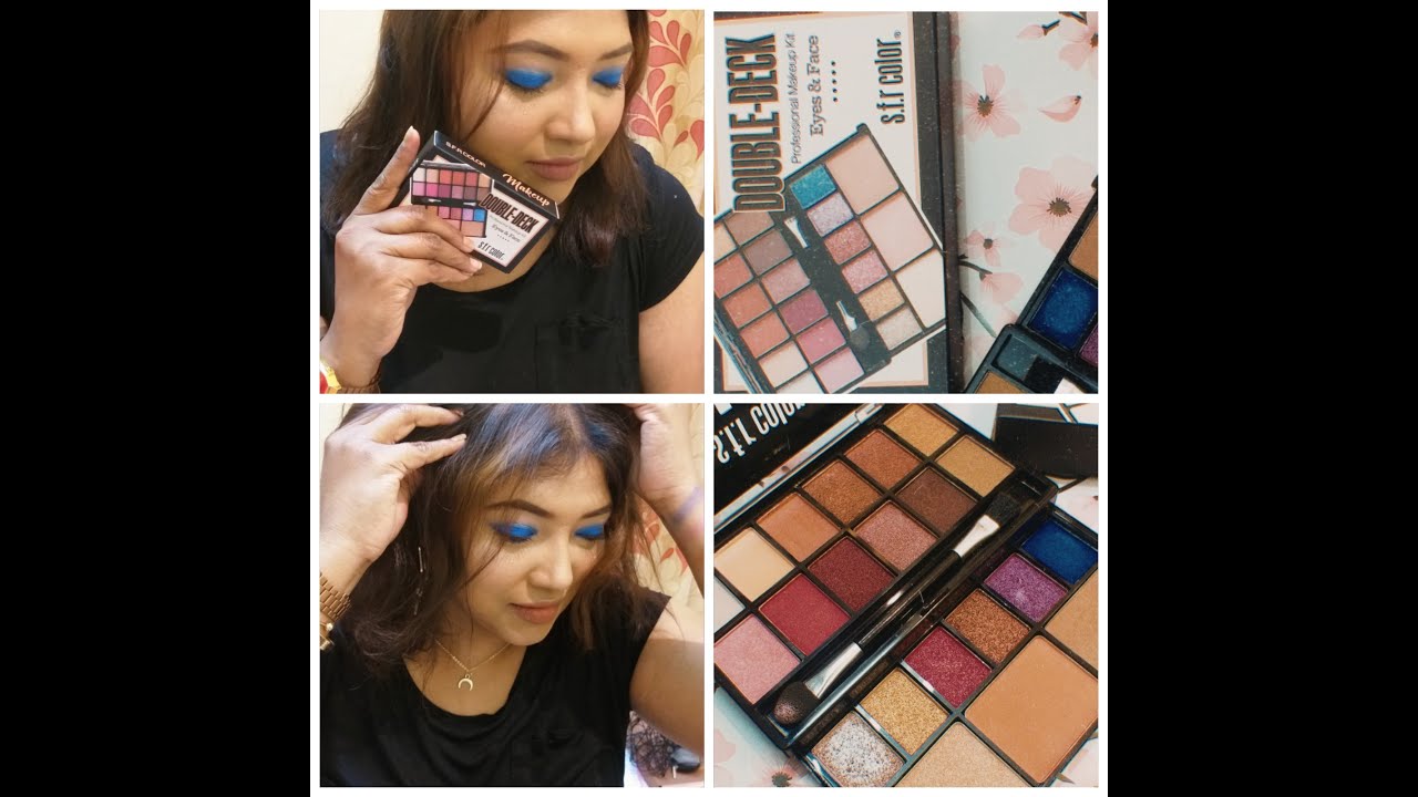 Affordable eye shadow pallete just Rs.190(s.f.r colour double deck eyes and face pallete)