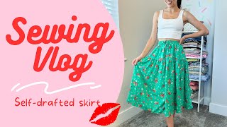 Sewing Vlog: Selfdrafted Midi Skirt
