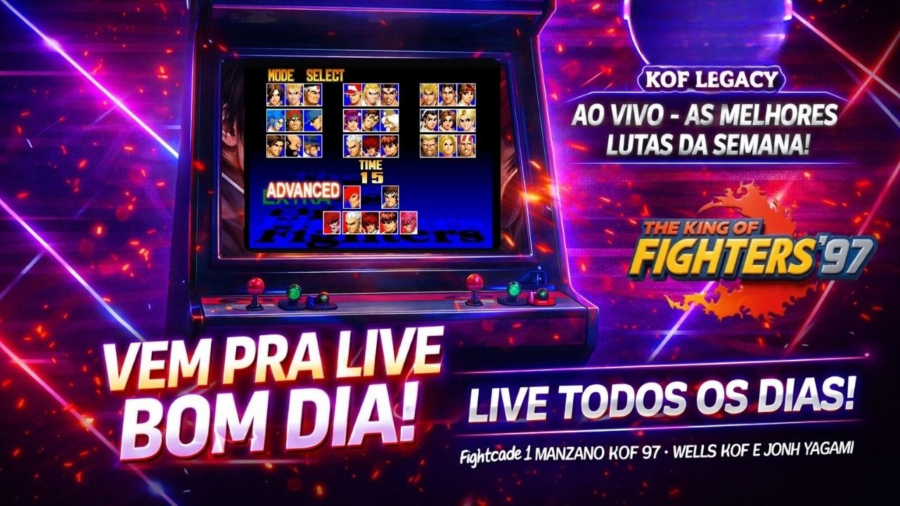 LENDAS DO FLIPERAMA AO VIVO! KOF 97 e clássicos RETRÔ no KOF Legacy #nostalgia