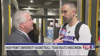 High Point University head coach speaks to FOX8 after school's 1st NCAA win