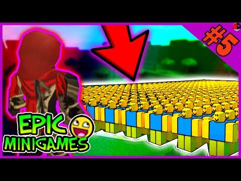 1 Pro Vs An Army Of Noobs Roblox Epic Minigames 5 Youtube - fighting minigamesnoob fighting new roblox