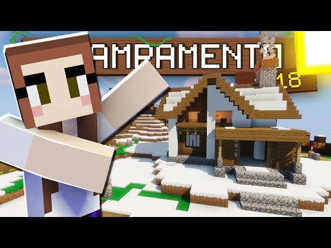 FIZ UMA CASA LINDA NA NEVE! ⛺ | MINECRAFT ACAMPAMENTO | Minecraft 1.18