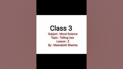 Class 3 moral science chapter 2