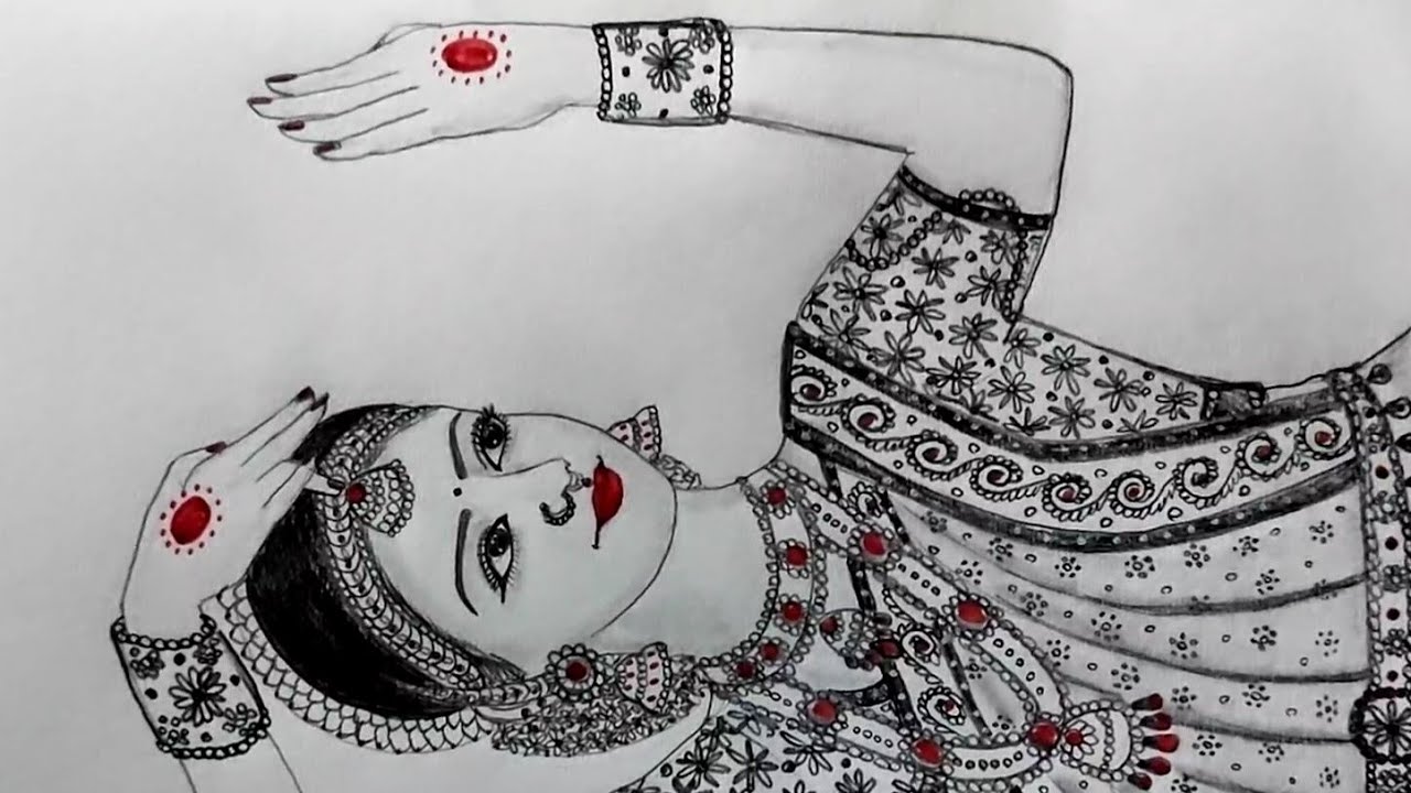 How to draw a classical dancer (Pencil drawing of dancing girl) - YouTube