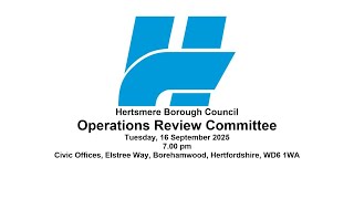 HBC Operations Review Committee 16 September 2025 7pm