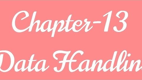 Class-1 Subject-Mathematics Ch - 13 Data Handling