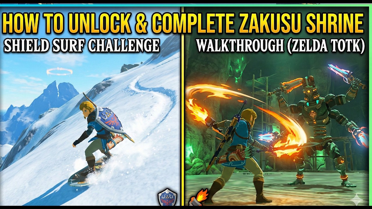 How to Unlock & Complete Zakusu Shrine: Shield Surf Challenge + Walkthrough (Zelda TOTK)