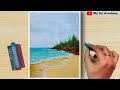 Soft Pastel Drawing - Realistic Seabeach Easy Tutorial (step by step) for beginner Painting/Drawing