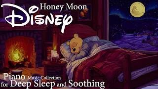 Honey Moon Winter Night 🍯🌙 | Disney Piano Sleep Music for Deep Sleep & Sweet Dreams