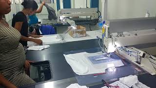 POLO Shirt placket opening by JOOKE CNC Template Sewing Machine