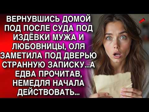 ВЕРНУВШИСЬ ДОМОЙ ПОСЛЕ СУДА ПОД ИЗДЁВКИ МУЖА И ЛЮБОВНИЦЫ, ОЛЯ ЗАМЕТИЛА ПОД ДВЕРЬЮ СТРАННУЮ ЗАПИСКУ..