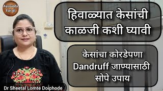 हिवाळ्यात केस ड्राय होणे उपाय dryhairs dandruff haircare .हिवाळ्यात केसांचीकाळजी   marathi