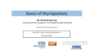 Otology Basics Of Myringoplasty Mr Michael Wareing