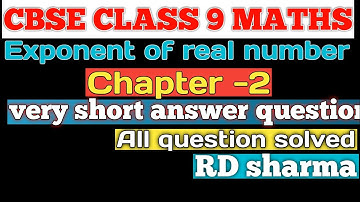 Rd sharma class 9 vsaq chapter -2 (exponents of real number) | All question solved.