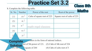 Practice Set 3.2 Class 8th Maths | Indices and Cube Root | Maharashtra State Board