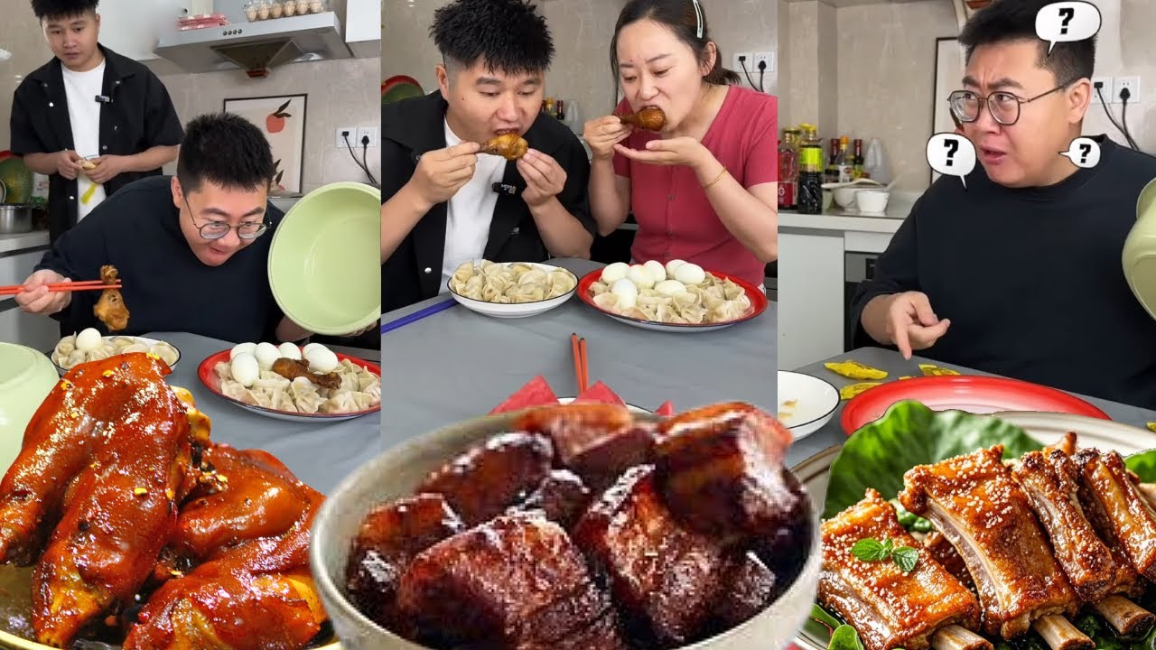 蠢哥哥偷吃的毛病又犯了，弟弟把鸡腿全部换走，哥哥只得到了鸡骨头【林小志】