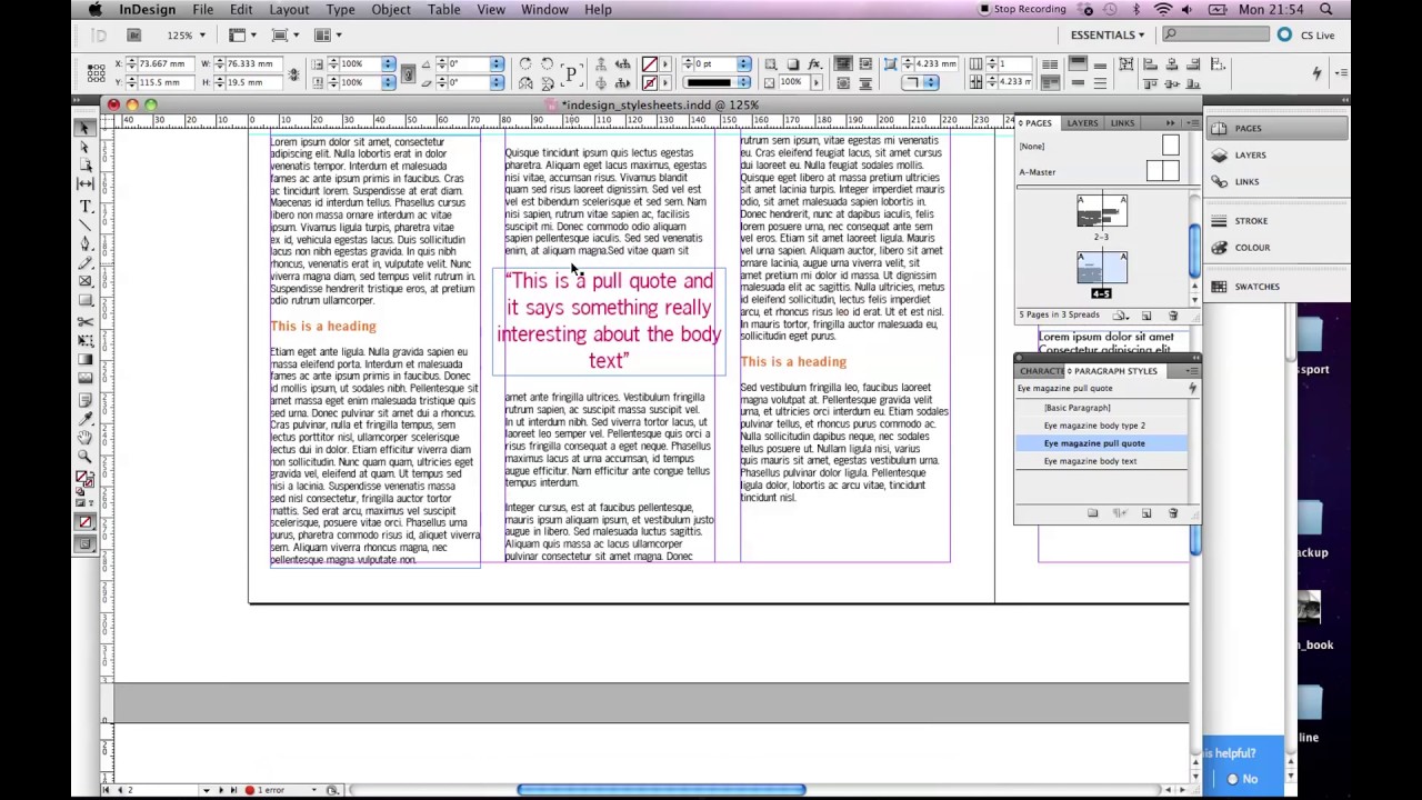 indesign crash course indesign crash course