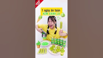 Ốp La ăn KEM MÌ TÔM độc lạ Việt Nam? MỘT NGÀY ĂN TOÀN KEM XANH LÁ! #lioleoshorts #shorts