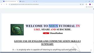 GST101 USE OF ENGLISH AND COMMUNICATION SKILLS l COMPLETE SUMMARY.