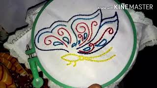 Chain stitch embroidery design/Hand embroidery/ How to do chain  stitch  / Butterfly  chain stitch