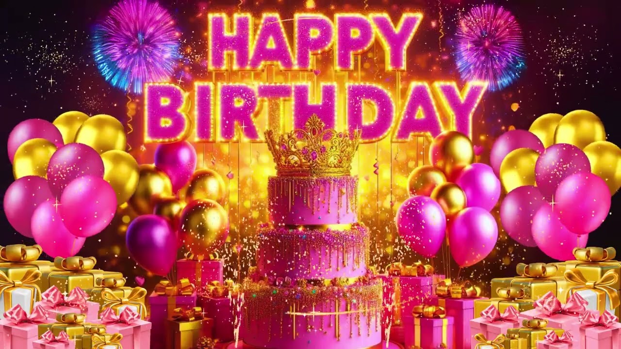HAPPY BIRTHDAY SONG! Gold & Pink Birthday! Happy Birthday Song For Kids! Happy Birthday To You!