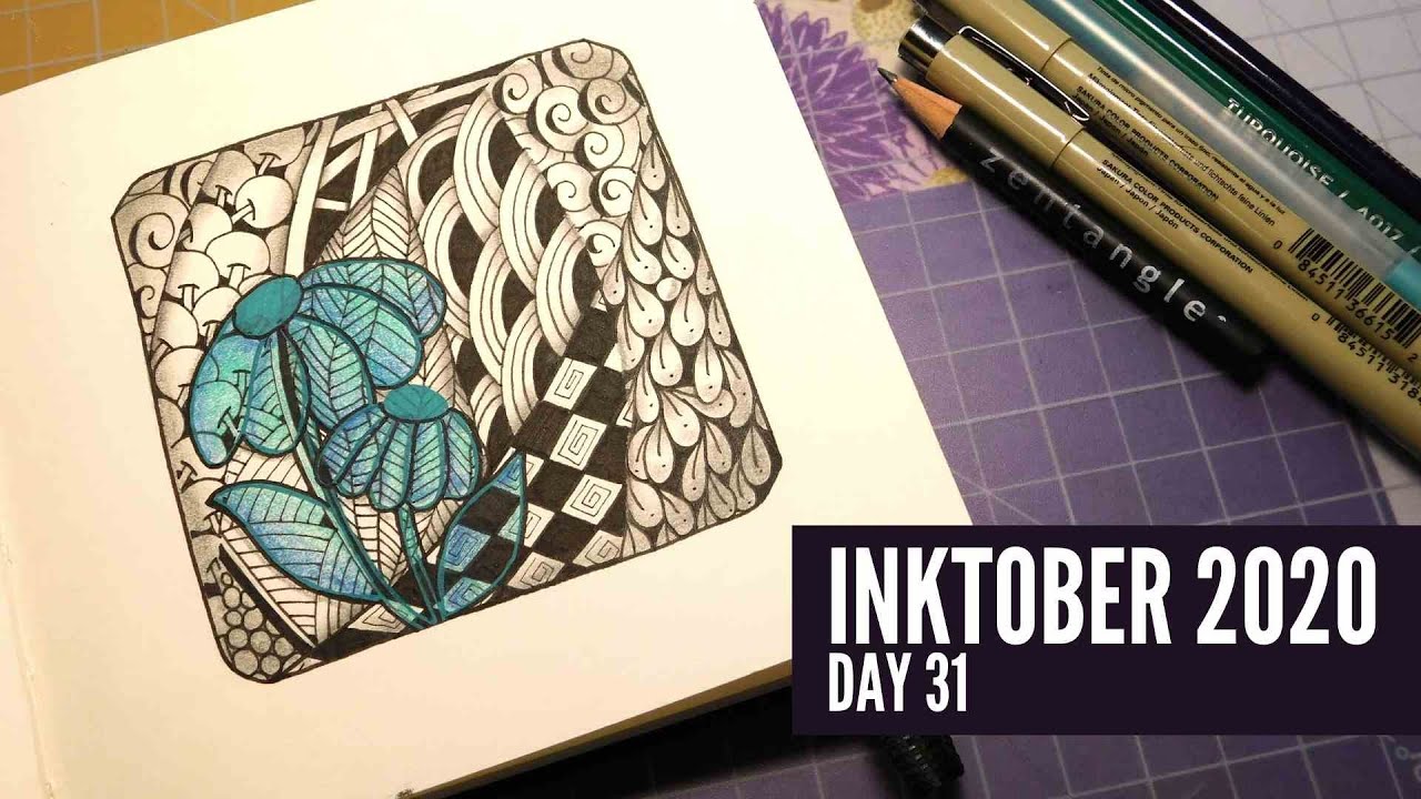 Zentangle Tranzending Tutorial - Inktober Day 31 - YouTube