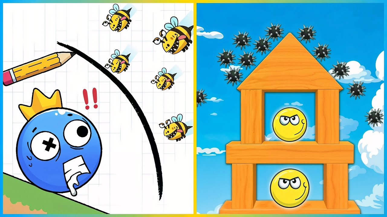 Rainbow Monster Draw to Smash VS Save the Ball: Brain Puzzle - All Levels SpeedRun Gameplay ep 1