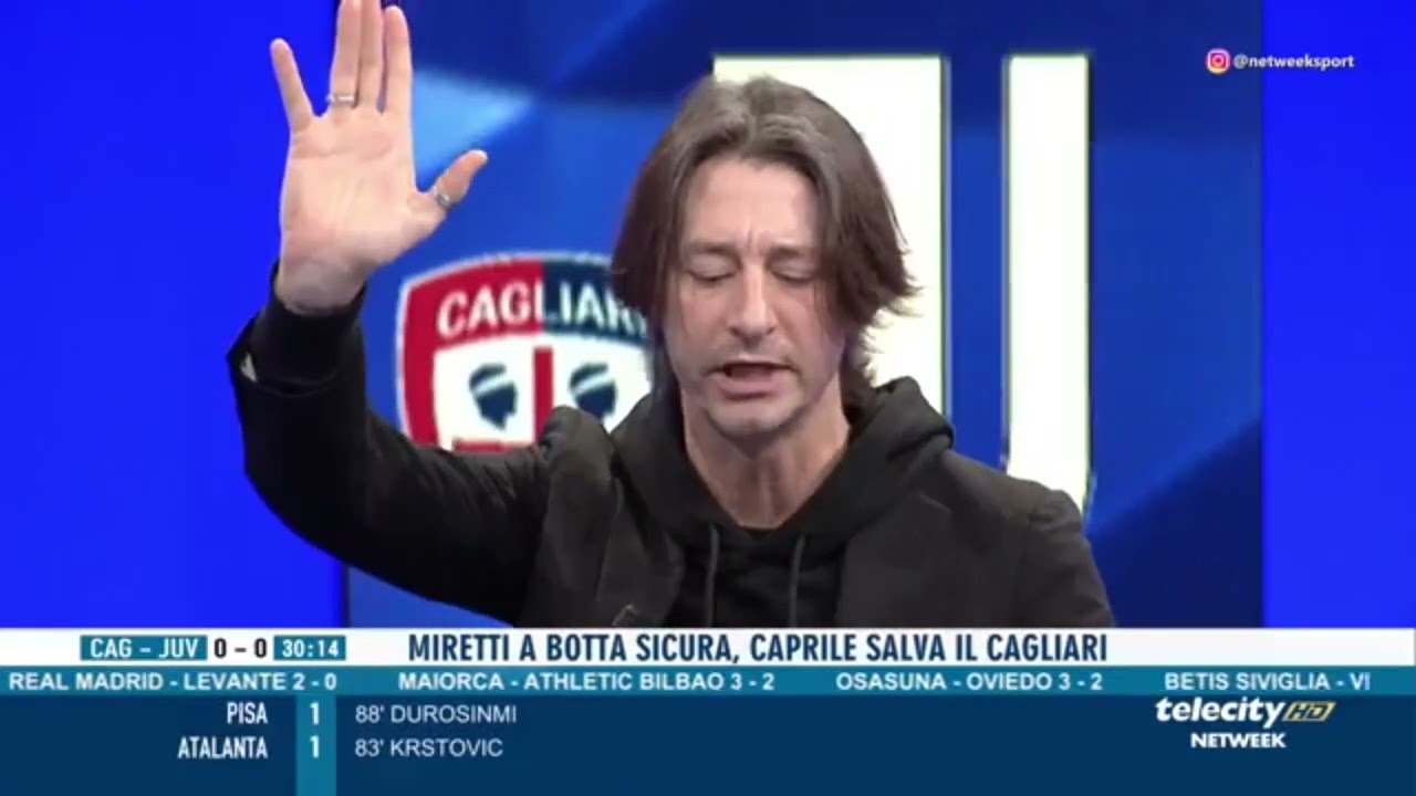 Cagliari Juventus 1-0 telecronaca Francesco Oppini 