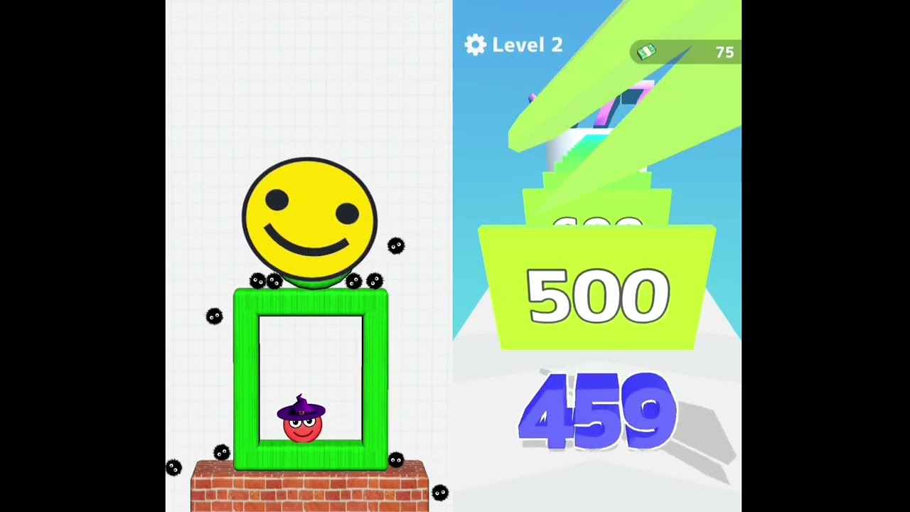 Hide Ball : Brain Teaser Games vs Number Master  : Run & Merge | Gameplay 1