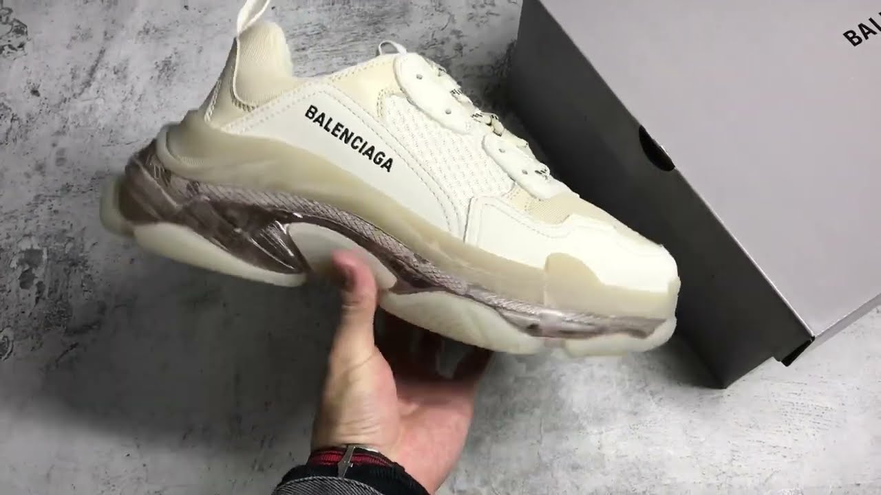 Balenciaga Triple S Sneaker in Clear Sole Off White 541624W2FB19005
