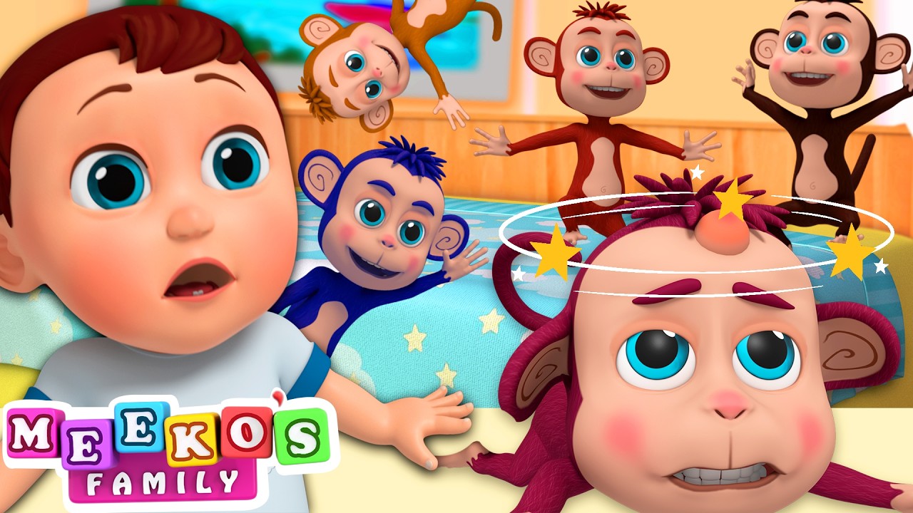 Five Little Monkeys | Nursery Rhymes by Meeko's Family - YouTube