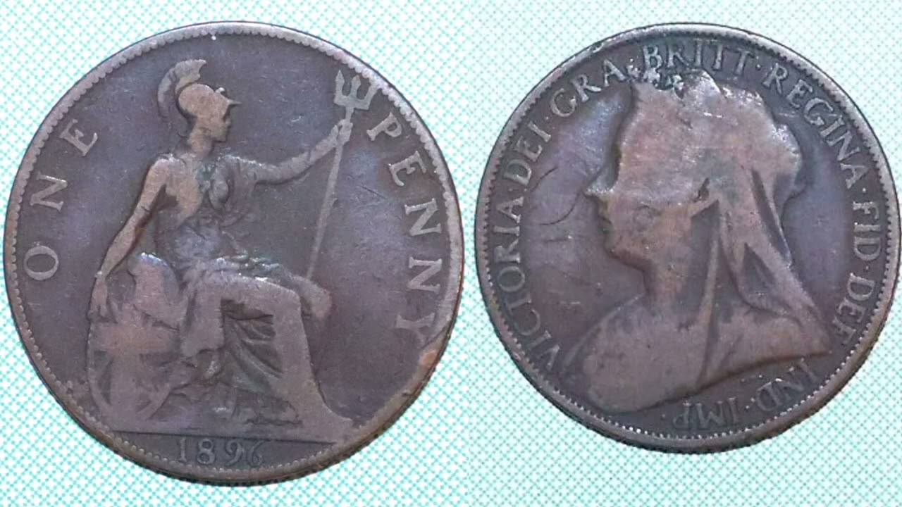(稀少) 大英帝国　ヴィクトリア女王　オールドヘッド　1ペニー青銅貨　1896 maxresdefault.jpg