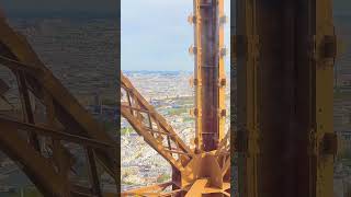 Elevator ride to the top of the Eiffel Tower