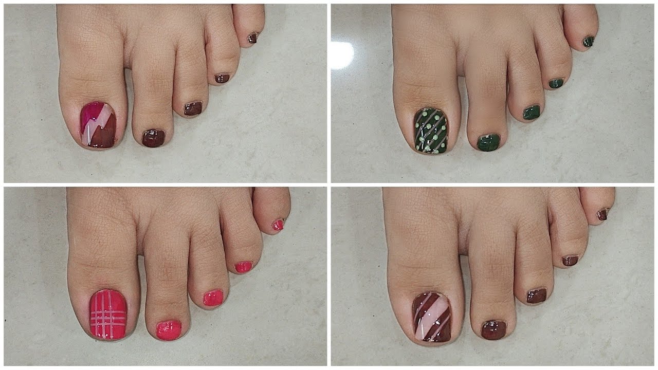 Foot nail art using tape