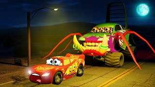 👹Pixar Cars Monsters 😭Wanted To Destroy All Pixar Cars😱 | BeamNG Drive (compilation) #15