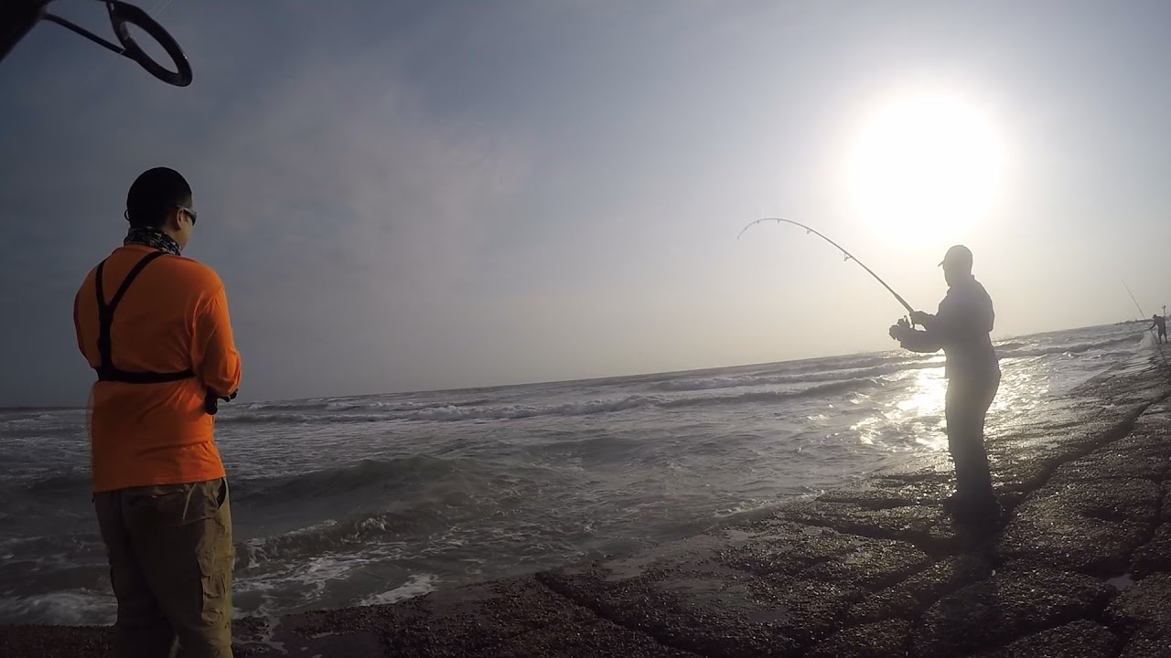 Shore Fishing Port Aransas,Tx (North Jetty) YouTube