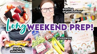 ✨ EXTRA LONG WEEKEND PREP!  COSTCO HAUL  EARRING ORGANIZATION  WEEKEND SHOWER ROUTINE