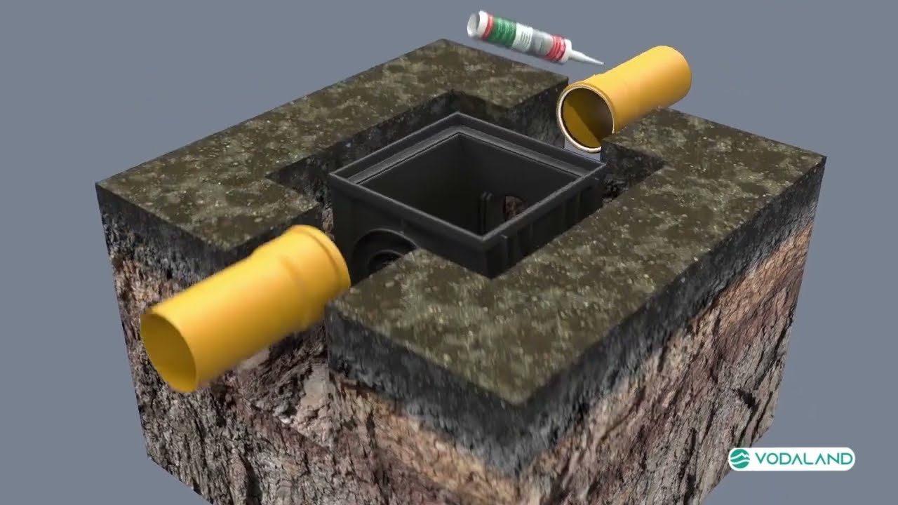 Instalare cămin colector din plastic - Drenaj punctiform | Vodaland Moldova — Vamora Grup SRL