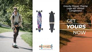 Gravity Flower Theme Logo 40 Pintail Longboard